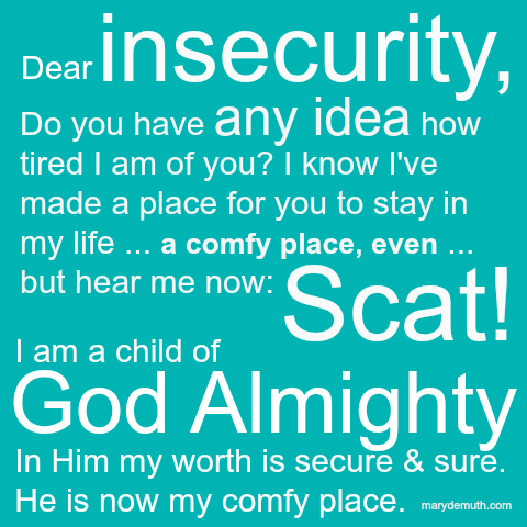 insecurity prayer