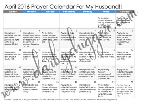 April 2016 Prayer Calendar Preview